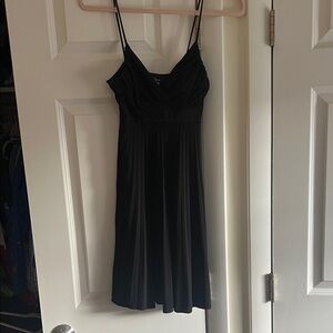 Taboo Black Pleated Spaghetti-Strap Dress